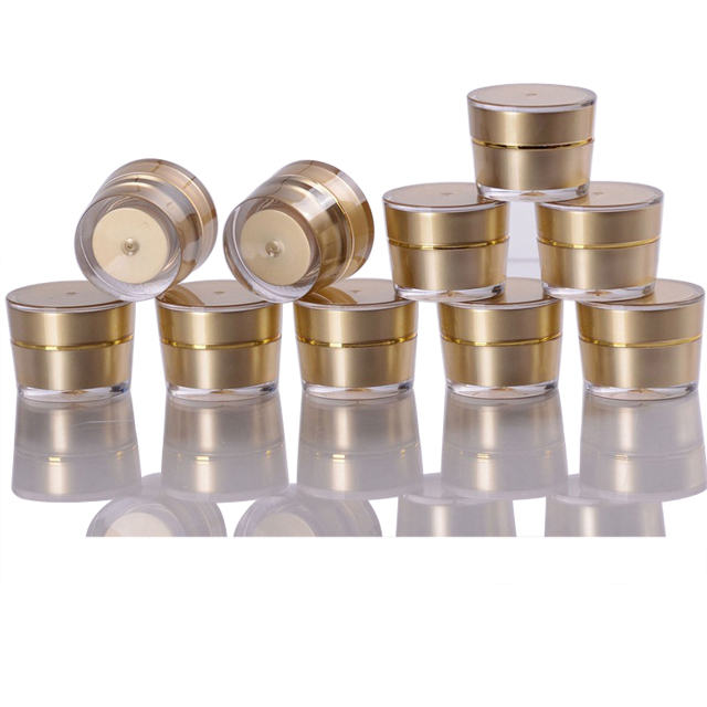 Fuyun MOQ 1pcs gold color face cream round acrylic cosmetic jar 5g