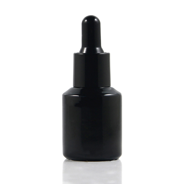 Fuyun MOW 1pcs 15ml cosmetic packaging amber green black frosted essential oil dropper glass bottle