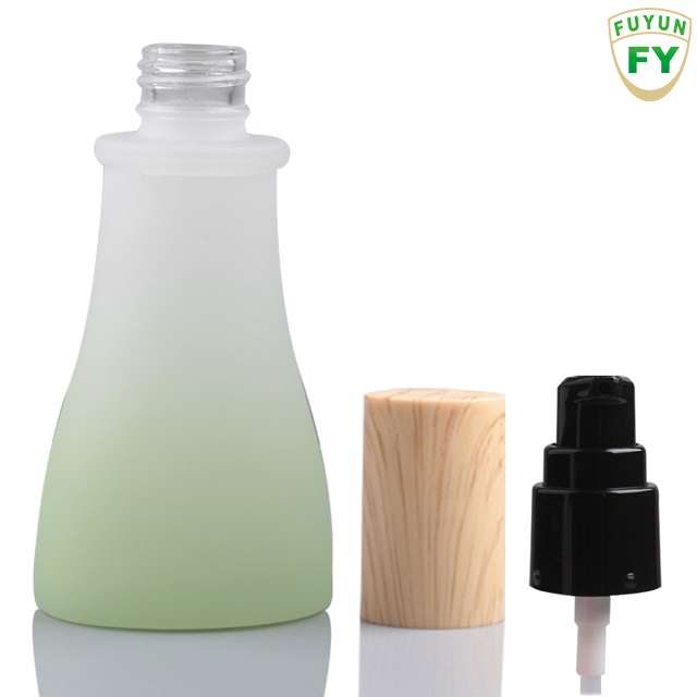 Fuyun Nature bamboo packaging 50ml frosted glass lotion bottle with bamboo cap