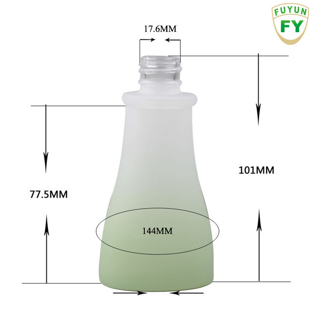 Fuyun Nature bamboo packaging 50ml frosted glass lotion bottle with bamboo cap