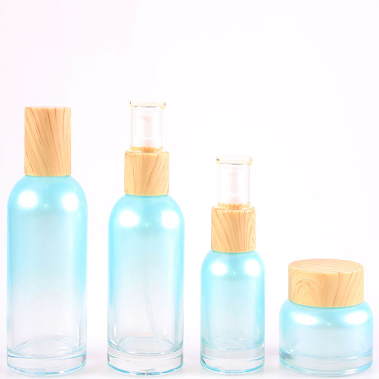 Fuyun New Arrival 40ml 100ml 120ml  Bamboo Pump Sprayer Glass Bottles