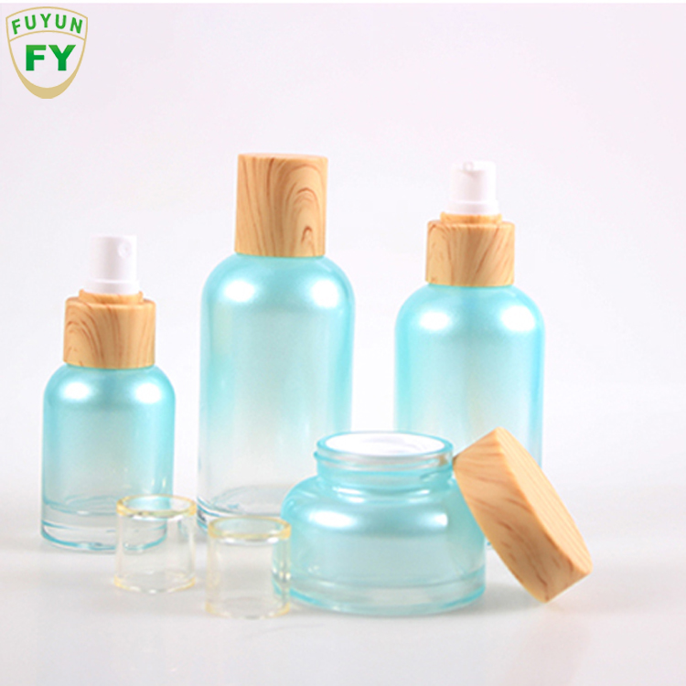 Fuyun New Arrival 40ml 100ml 120ml Bamboo Pump Sprayer Glass Bottles