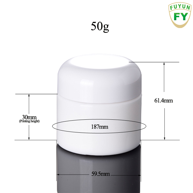 Fuyun New products cosmetic packaging empty white 50g plastic cream jar