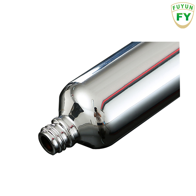 Fuyun No MOQ 100ml fancy sliding shiny silver round body sprayer pump glass bottle