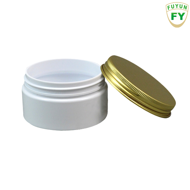Fuyun No MOQ 100ml white plastic cosmetic cream jar with white/pink/gold aluminum cap