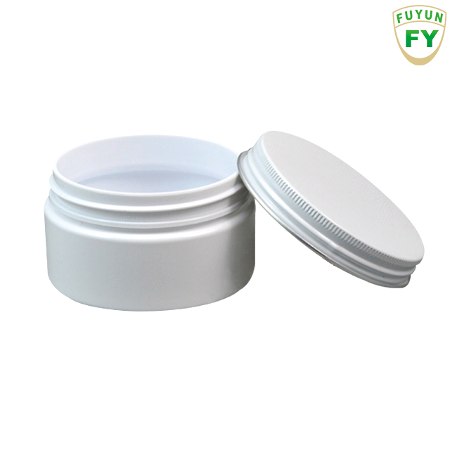 Fuyun No MOQ 100ml white plastic cosmetic cream jar with white/pink/gold aluminum cap