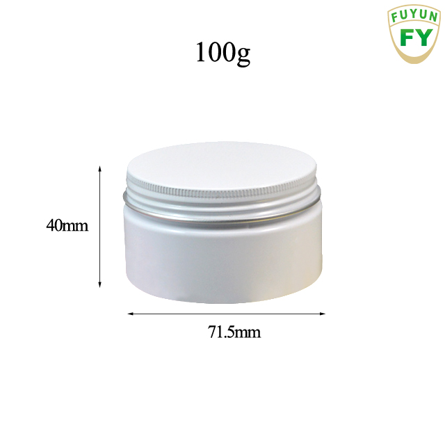 Fuyun No MOQ 100ml white plastic cosmetic cream jar with white/pink/gold aluminum cap