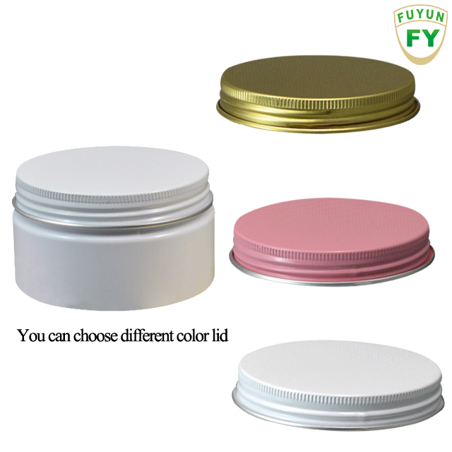 Fuyun No MOQ 100ml white plastic cosmetic cream jar with white/pink/gold aluminum cap