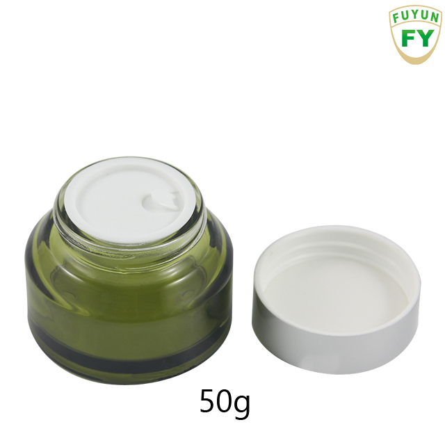 Fuyun No MOQ 50ml pink/green/red/black matte skin care packaging glass cosmetic cream jar