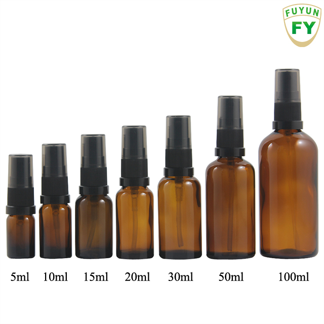 Fuyun No MOQ 5ml 10ml 15ml 20ml 30ml 50ml 100ml brown pressure pump spray glass bottle