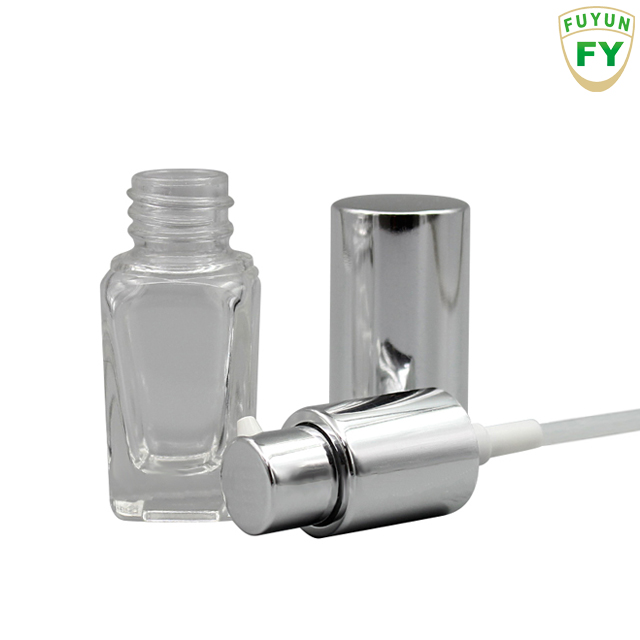Fuyun No MOQ Empty 10ml Luxury Clear Square Glass Cosmetic Airless Pump Bottle