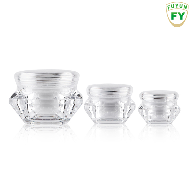 Fuyun No MOQ empty 5g/10g/15g square transparent plastic container skin care cream jars