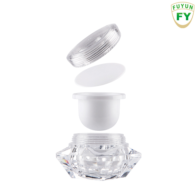 Fuyun No MOQ empty 5g/10g/15g square transparent plastic container skin care cream jars