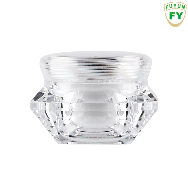 Fuyun No MOQ empty 5g/10g/15g square transparent plastic container skin care cream jars