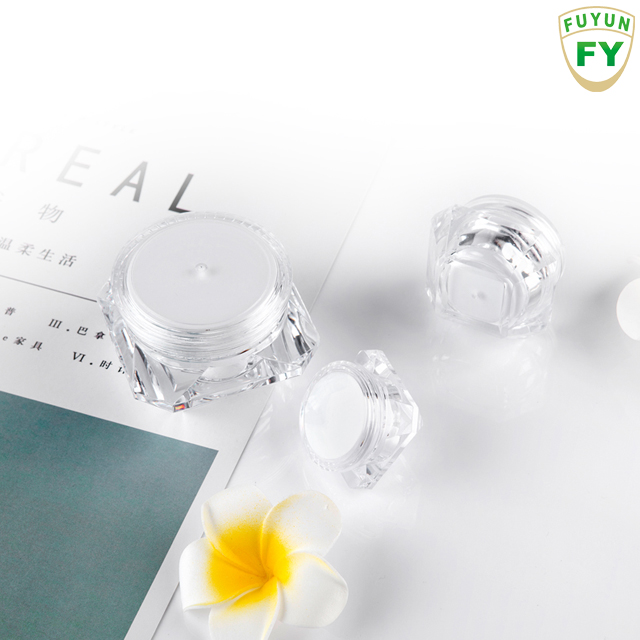 Fuyun No MOQ empty 5g/10g/15g square transparent plastic container skin care cream jars