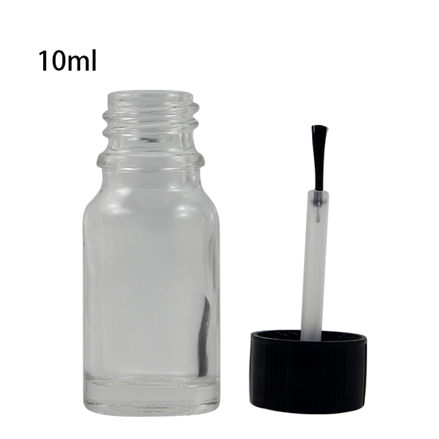 Fuyun No MOQ new products 5ml/10ml/15ml/20ml/30ml/50ml clear empty gel nail polish glass bottle with brush