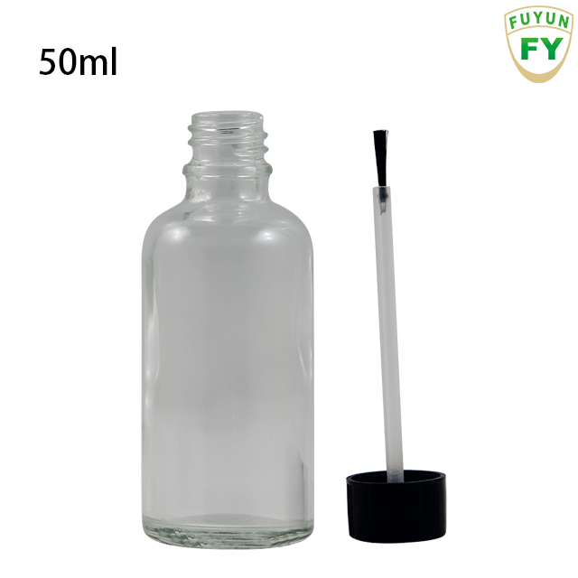 Fuyun No MOQ new products 5ml/10ml/15ml/20ml/30ml/50ml clear empty gel nail polish glass bottle with brush