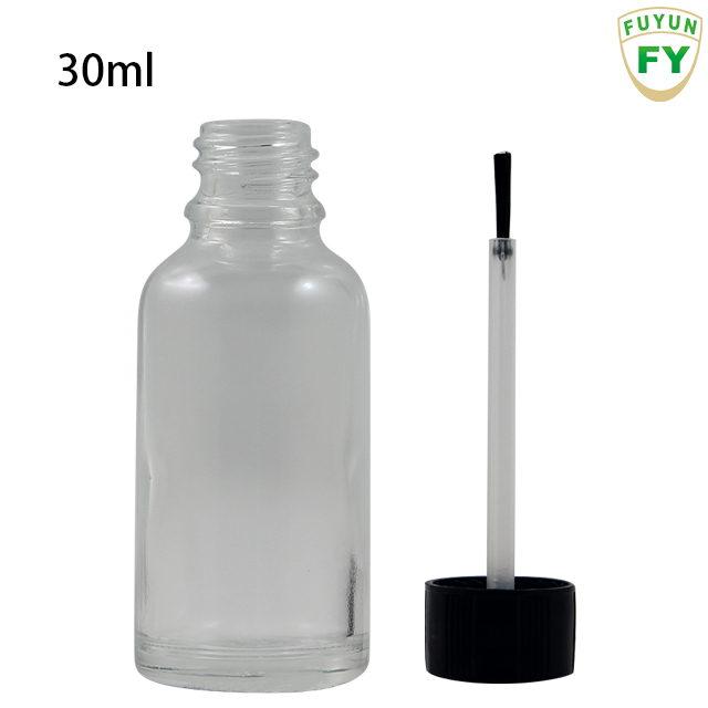 Fuyun No MOQ new products 5ml/10ml/15ml/20ml/30ml/50ml clear empty gel nail polish glass bottle with brush