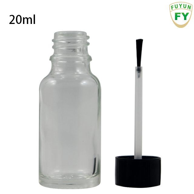 Fuyun No MOQ new products 5ml/10ml/15ml/20ml/30ml/50ml clear empty gel nail polish glass bottle with brush
