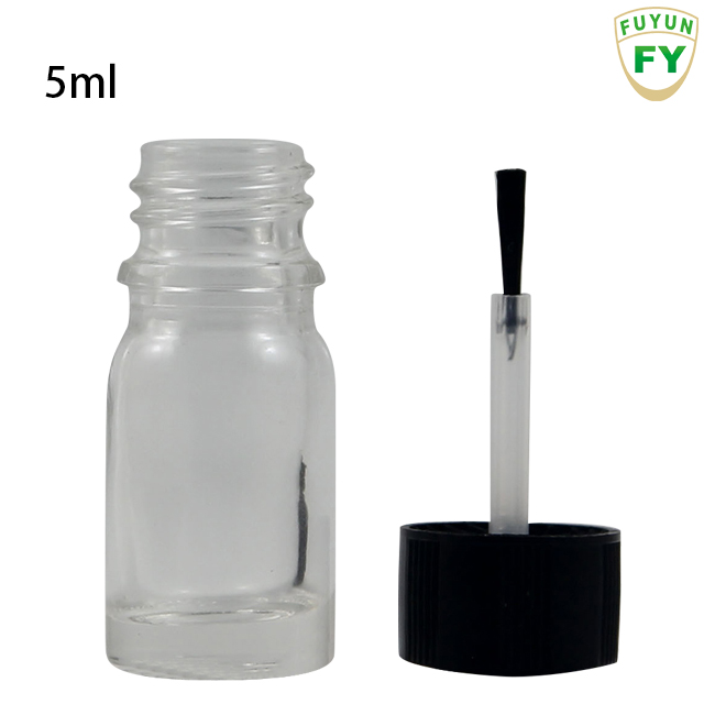Fuyun No MOQ new products 5ml/10ml/15ml/20ml/30ml/50ml clear empty gel nail polish glass bottle with brush
