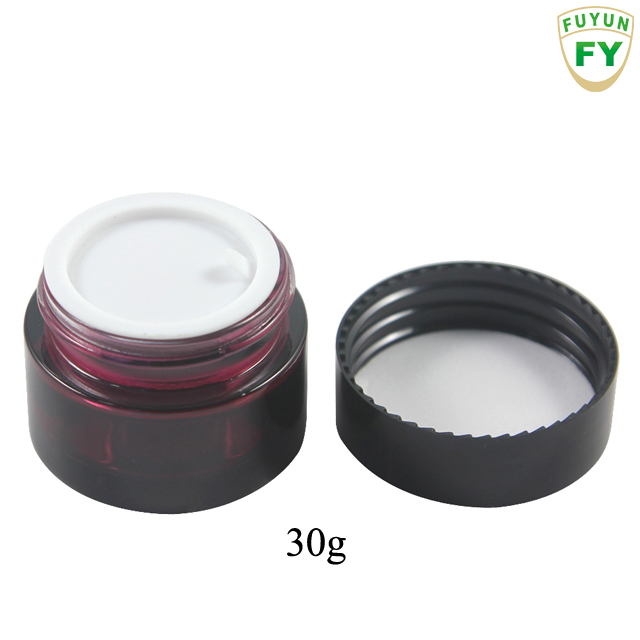 Fuyun No MOQ packaging 15g/30g/40g/50g transparent purple empty cosmetic Skin Care Cream glass jar