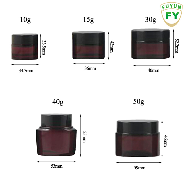 Fuyun No MOQ packaging 15g/30g/40g/50g transparent purple empty cosmetic Skin Care Cream glass jar