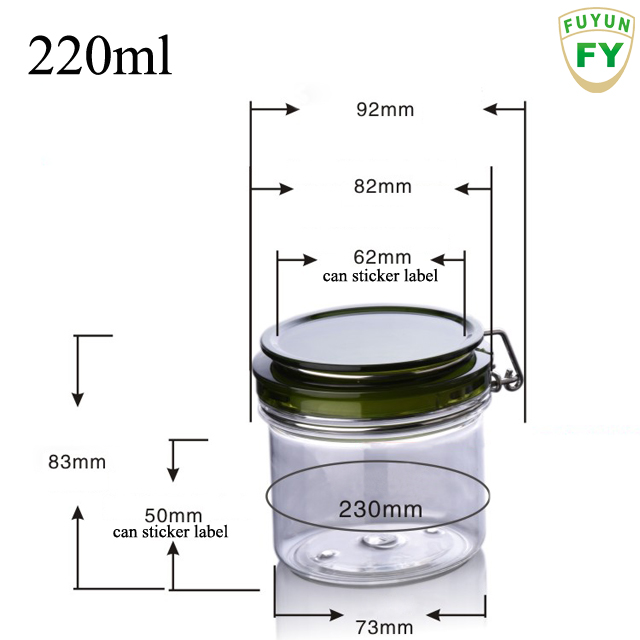 Fuyun Plastic Pet Can Lid Luxury Cream Airtight Plastic Cosmetic Jar