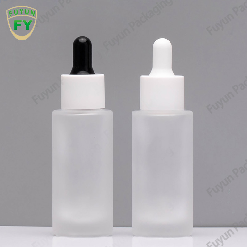 Fuyun Promotional 30ml Frosted Glass Dropper Bottle Cosmetic Bulk Essential Oil Bottles
