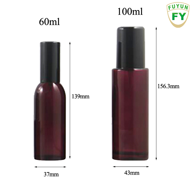 Fuyun Quick Shipping 10ml 30ml 40ml 60ml 100ml purple perfume glass pump bottles
