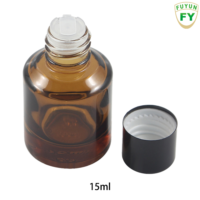 Fuyun Quick Shipping 10ml/30ml/60ml/125ml/200ml Slope Shoulder Amber Essential Oil Empty Glass Bottle with Screw Top