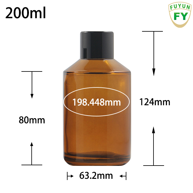 Fuyun Quick Shipping 10ml/30ml/60ml/125ml/200ml Slope Shoulder Amber Essential Oil Empty Glass Bottle with Screw Top
