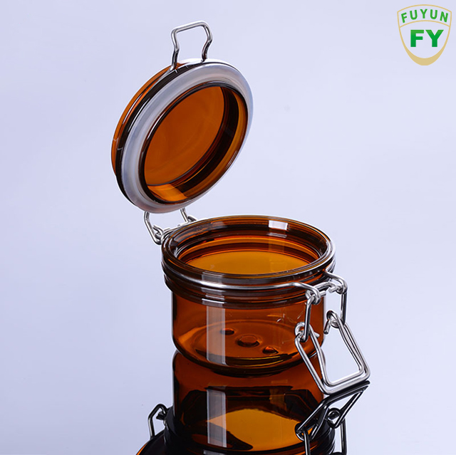 Fuyun Quick Shipping 120ml Wide Mouth Sliding Empty Screw Top Wholesale Empty Plastic Pet Amber Cream Jar for Lotions and Creams