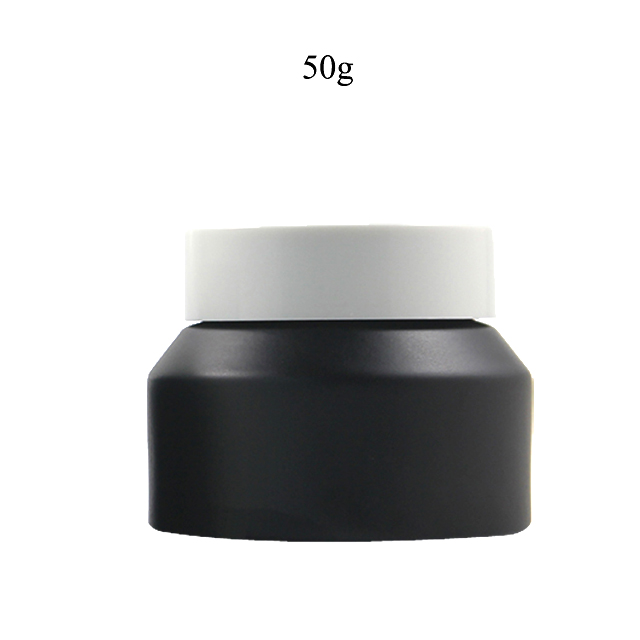 Fuyun Quick Shipping 15g/30g/50g Round Smooth Black Face Cream Containers Empty Glass Jar for Skin Care Cream