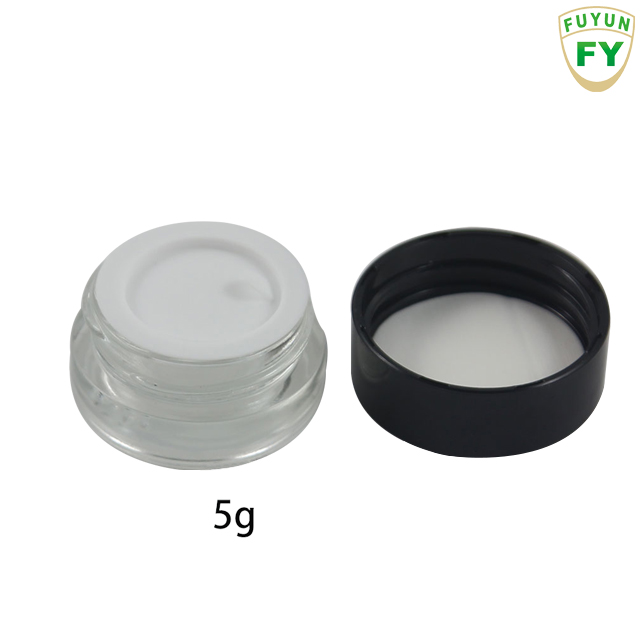 Fuyun Quick Shipping 5g Mini Screw Cap Glass Container Cosmetics Cream Jars for Skin Care