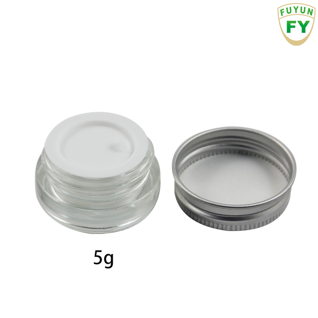 Fuyun Quick Shipping 5g Mini Screw Cap Glass Container Cosmetics Cream Jars for Skin Care