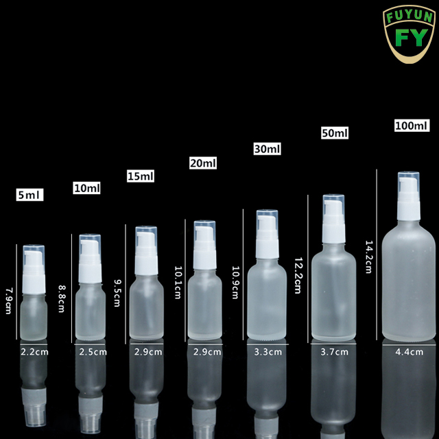 Fuyun Quick Shipping 5ml/10ml/15ml/20ml/30ml/50ml/100ml Cosmetic Packaging Frosted Glass Lotion Spray Bottle
