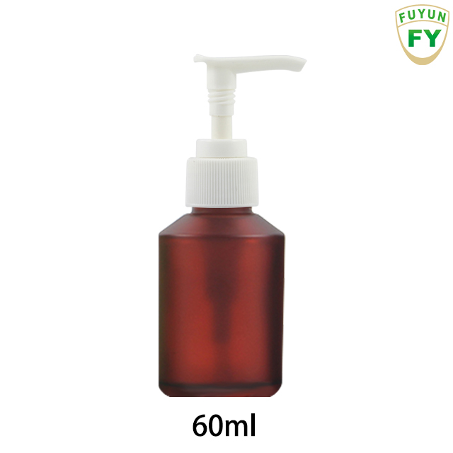 Fuyun Quick Shipping 60ml slant shoulder cosmetic pump glass bottle