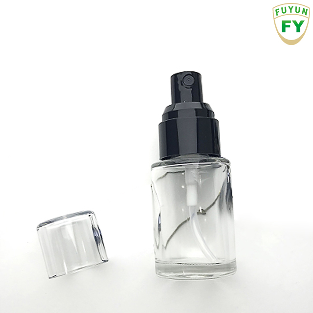 Fuyun Quick Shipping Hot Sale 30ml Green/red/clear Frosted Glass Lotion Pump Bottle