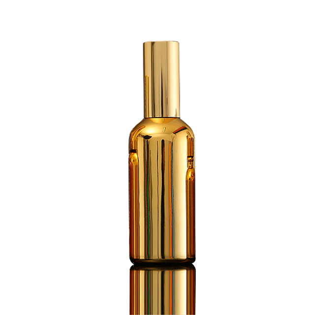 Fuyun Quick Shipping Wholesale New Luxury Design 100ml Sliding Perfume Gold Glass Spray Pump Bottles