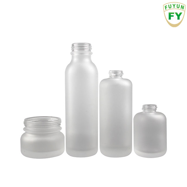 Fuyun Quick shipping 110ml cosmetic Empty Round Bamboo Cap Glass Bottle