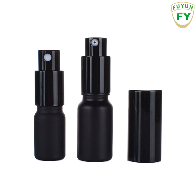 Fuyun Quick shipping new products elegant round matte black spray glass bottle