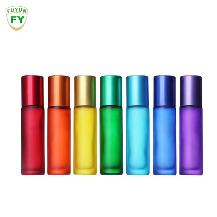 Fuyun Ready to Ship Colorful 10ml Glass Roller Bottle Essential Oil Perfume Bottles