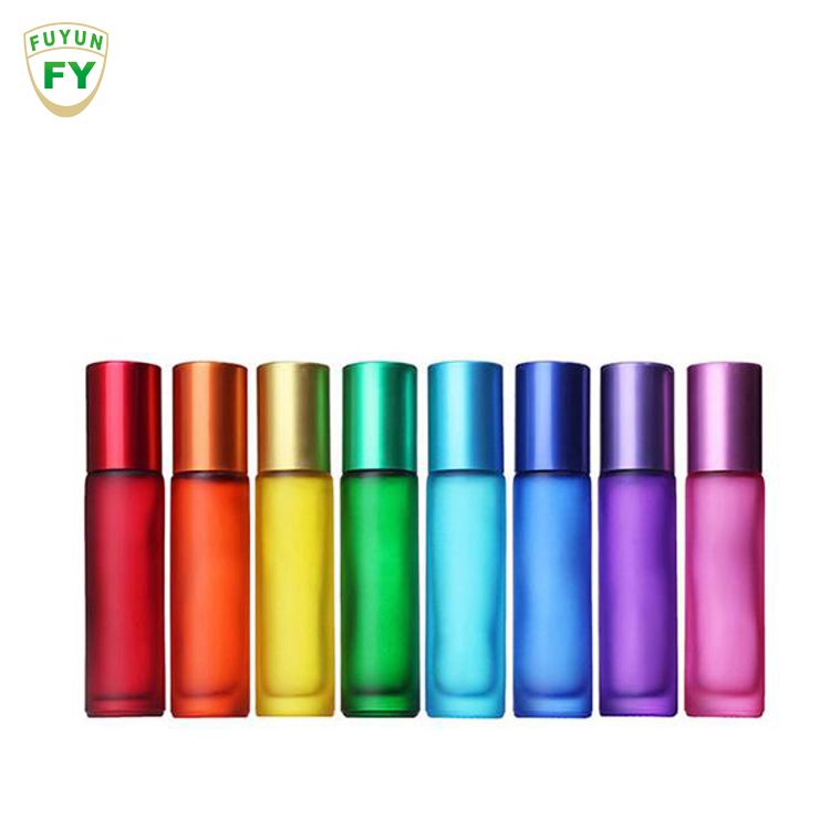 Fuyun Ready to Ship Colorful 10ml Glass Roller Bottle Essential Oil Perfume Bottles