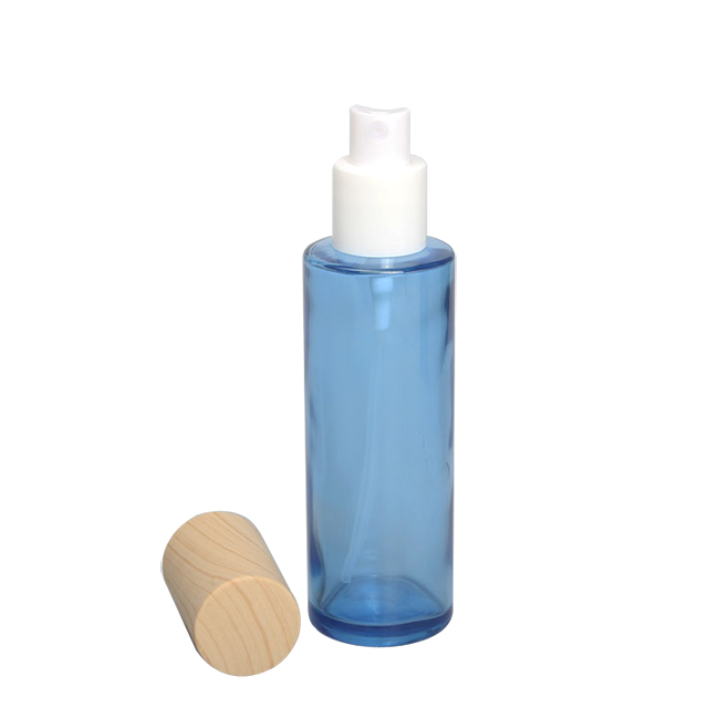 Fuyun Ready to ship 20ml/30ml/40ml/60ml/100ml/120ml cosmetic packaging smooth blue lotion pump empty spray glass bottle