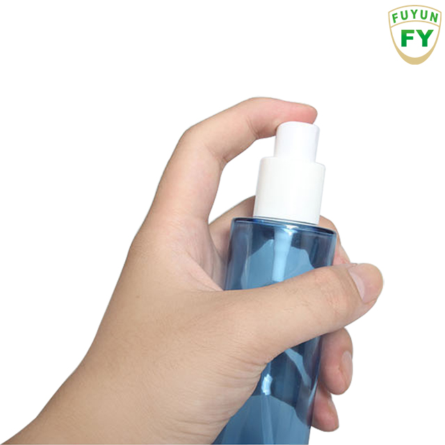 Fuyun Ready to ship 20ml/30ml/40ml/60ml/100ml/120ml cosmetic packaging smooth blue lotion pump empty spray glass bottle