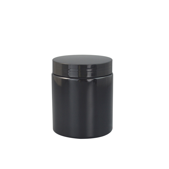 Fuyun Ready to ship 250g cosmetic packaging black screw cap plastic cream jar