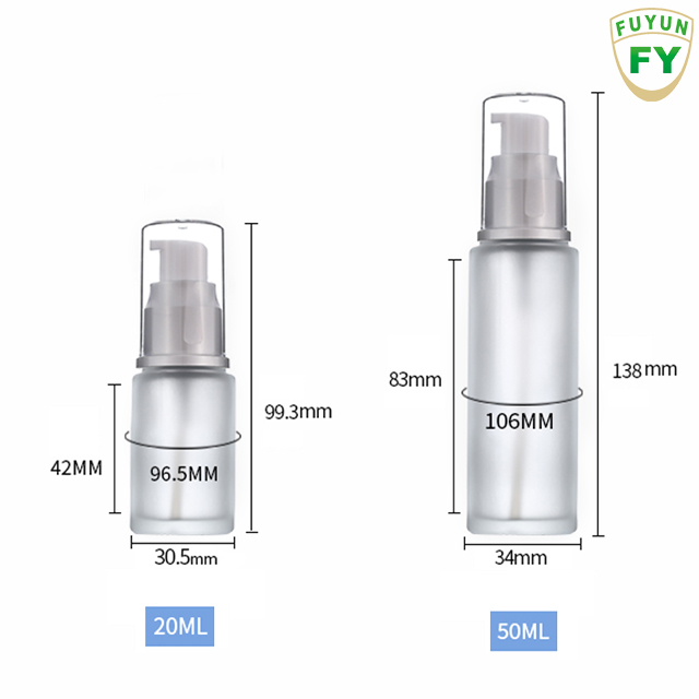 Fuyun Ready to ship 50ml cosmetic packaging matte frosted glass bottle