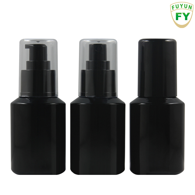 Fuyun Ready to ship 60ml Fancy Black Pump Spray Glass Serum Bottle
