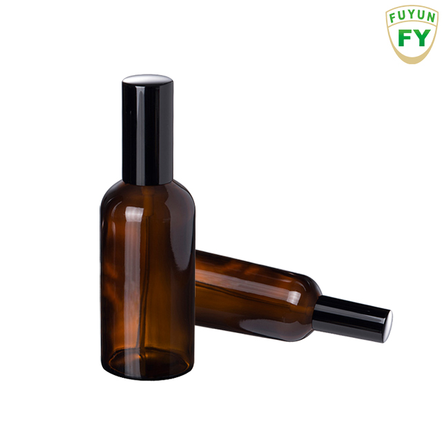 Fuyun Ready to ship Wholesale 100ml Amber Glass Spray Bottle With Cream Pump