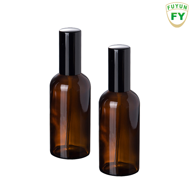 Fuyun Ready to ship Wholesale 100ml Amber Glass Spray Bottle With Cream Pump